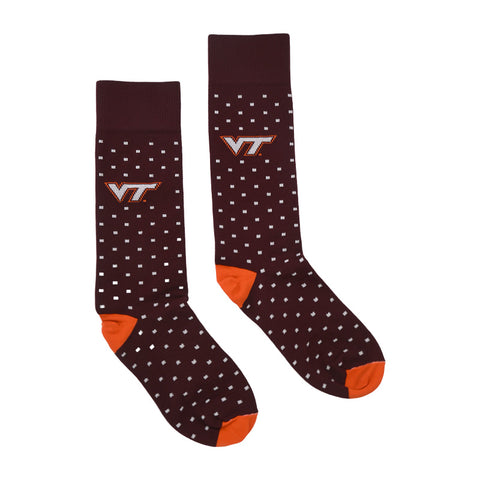 Virginia Tech Alma Mater Dress Sock: Maroon/Orange