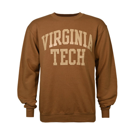 Virginia Tech Authentic Crew Sweatshirt: Cappuccino by Champion