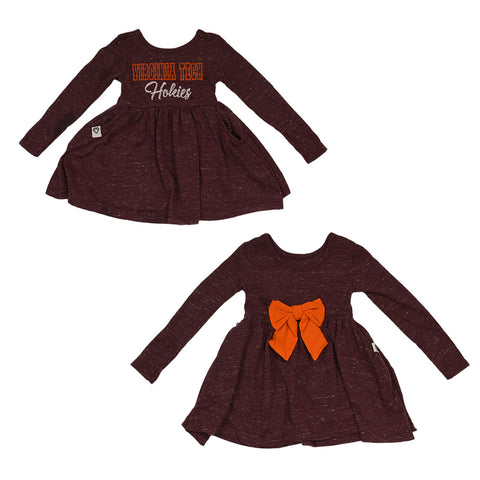 Virginia Tech Baby Girls' Speckled Bow Dress
