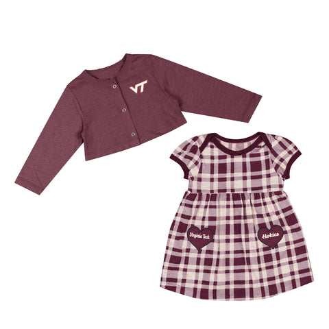 Virginia Tech Baby Marceline Pullover and Plaid Dress Set