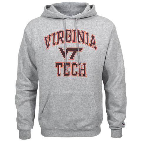 Virginia Tech Basic Hooded Sweatshirt: Heather Gray by Champion