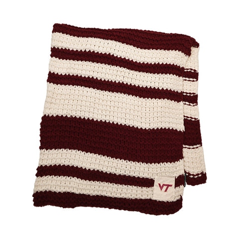 Virginia Tech Cable Knit Throw Blanket