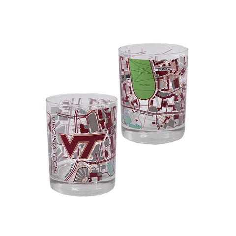 Virginia Tech Campus Map Rocks Glass