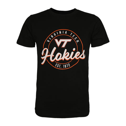 Virginia Tech Circular Script Hokies T-Shirt: Black