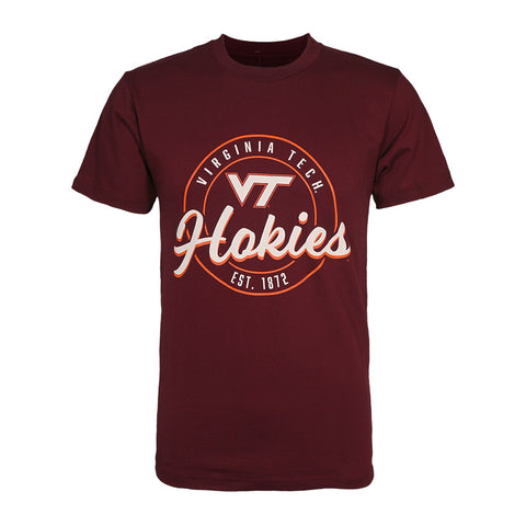 Virginia Tech Circular Script Hokies T-Shirt: Maroon