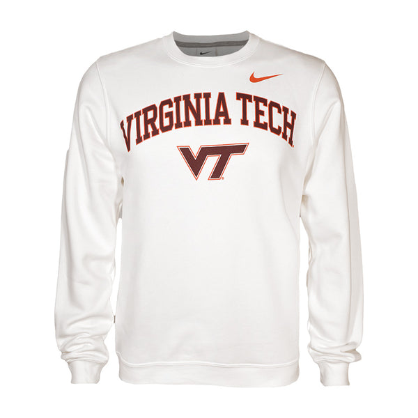 Virginia Tech Club Fleece Crew Sweatshirt: White by Nike – Campus Emporium