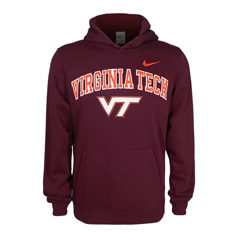 Virginia Tech Club Fleece Tackle Twill Hooded Sweatshirt: Maroon by Nike