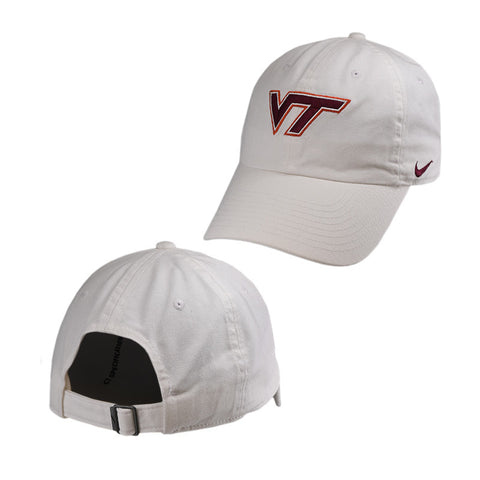 Virginia Tech Club Logo Hat: White by Nike