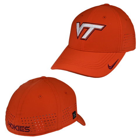 Virginia Tech Club Logo Swoosh Flex Fitted Hat: Orange by Nike