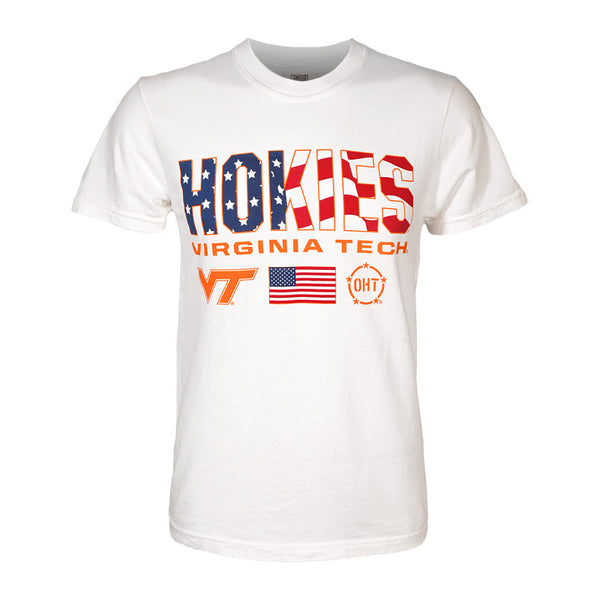 Virginia Tech Comfort Colors Military Americana T-shirt: White – Campus Emporium