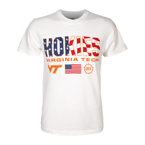 Virginia Tech Comfort Colors Military Americana T-shirt: White