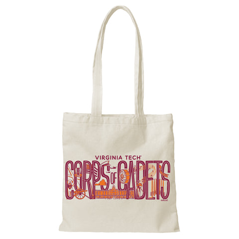Virginia Tech Corps of Cadets Canvas Slim Tote by Doodles Ink