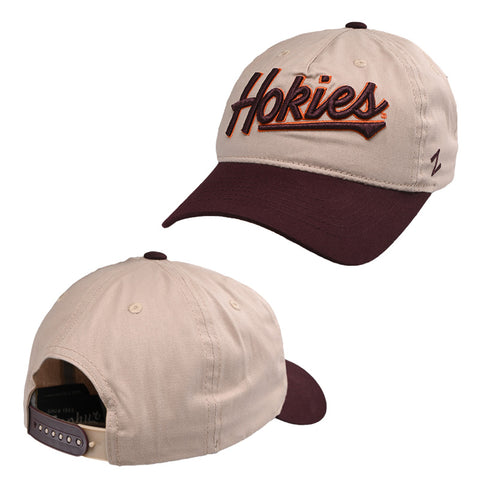 Virginia Tech Craft Hokies Hat by Zephyr: Stone/Maroon