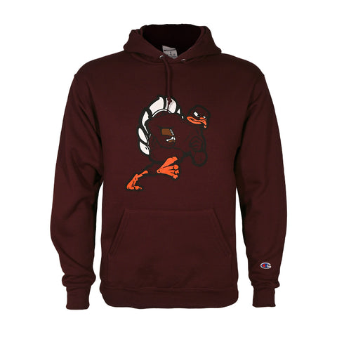 Virginia Tech Football HokieBird Hooded Sweatshirt: Maroon by Champion