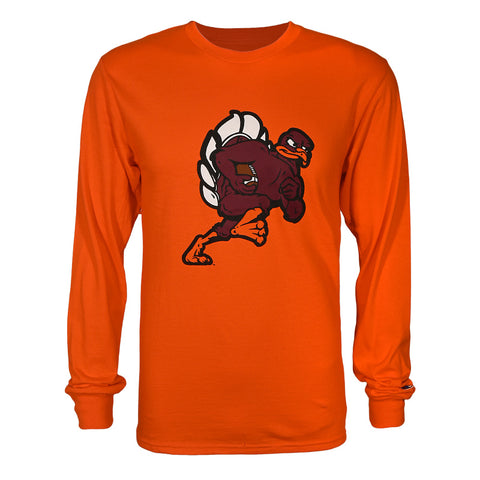 Virginia Tech Football HokieBird Long-Sleeved T-Shirt: Orange by Champion