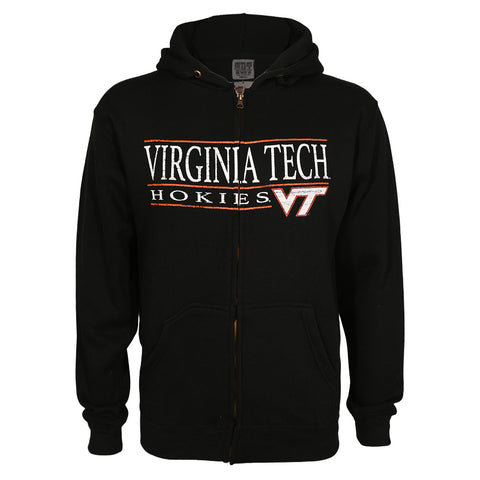 Virginia Tech Full-Zip Hooded Sweatshirt: Black