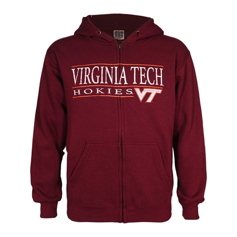 Virginia Tech Full-Zip Hooded Sweatshirt: Maroon