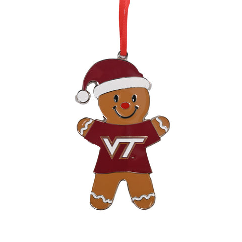 Virginia Tech Gingerbread Man Metal Ornament