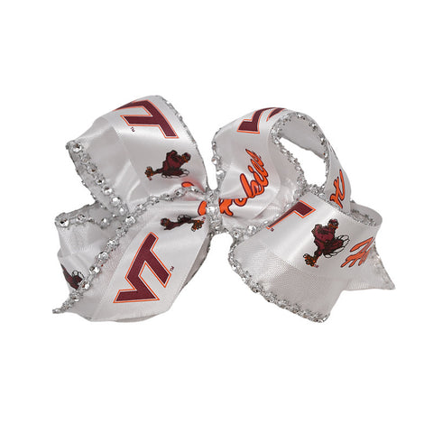 Virginia Tech Glamour Queen Bow: White