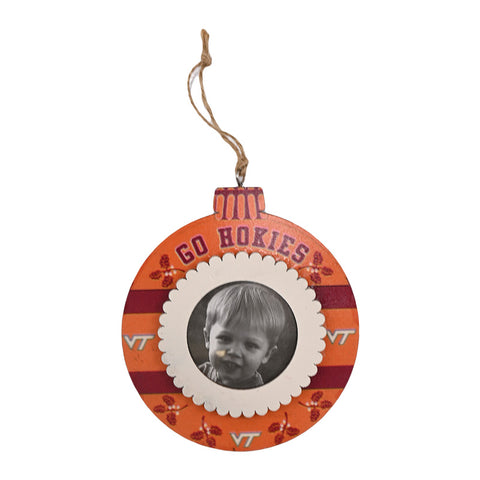 Virginia Tech Go Hokies Holly Wooden Photo Ornament