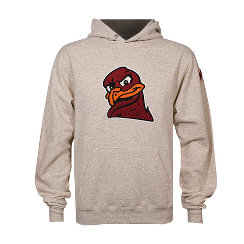 Virginia Tech HokieBird Logo Hooded Sweatshirt Oatmeal by Champion Campus Emporium