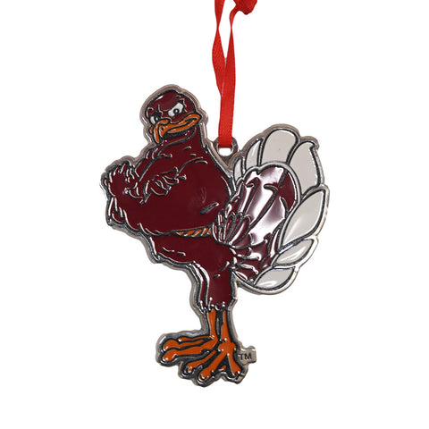 Virginia Tech HokieBird Mascot Metal Ornament