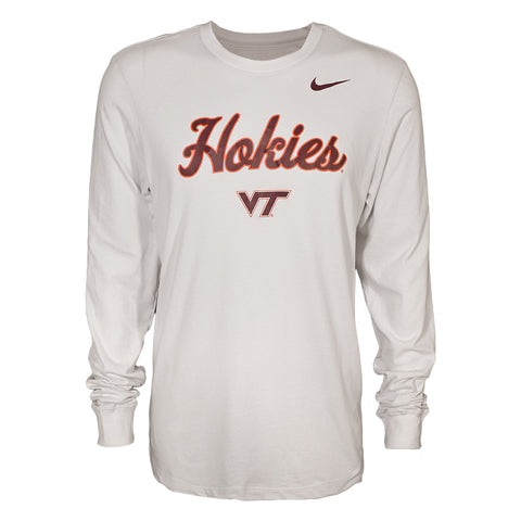 Virginia Tech Hokies Dri-FIT Cotton Long-Sleeved T-Shirt: Photon Dust by Nike