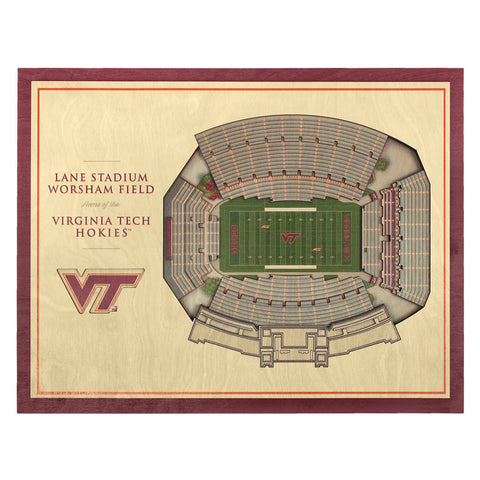 Virginia Tech Lane Stadium 3D Replica Wall Art