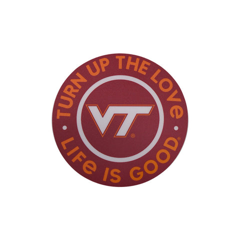 Virginia Tech Life Is Good Turn Up Decal