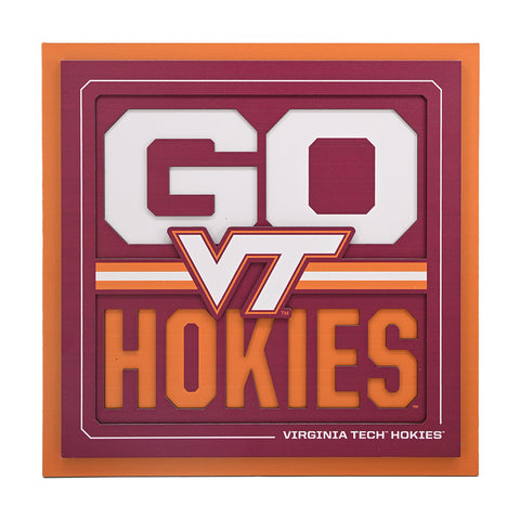 Virginia Tech Logo 3D Slogan Wall Art