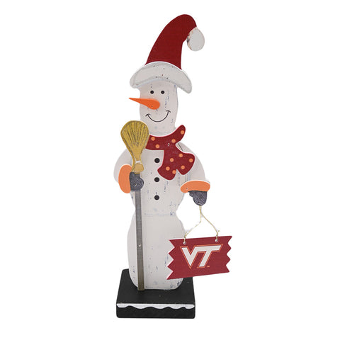 Virginia Tech Logo Chunky Snowman Figure Ornament