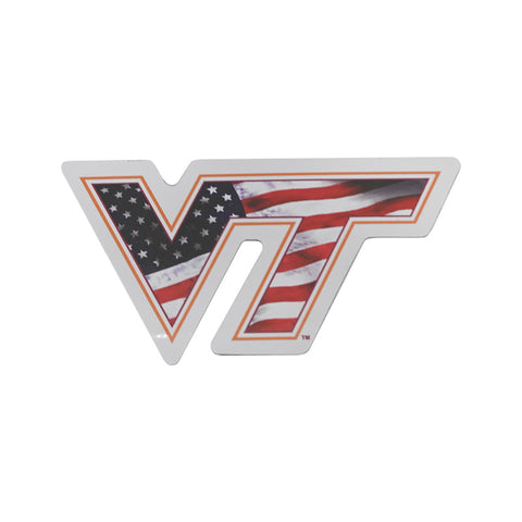 Virginia Tech Logo Flag Fill Magnet:  3"