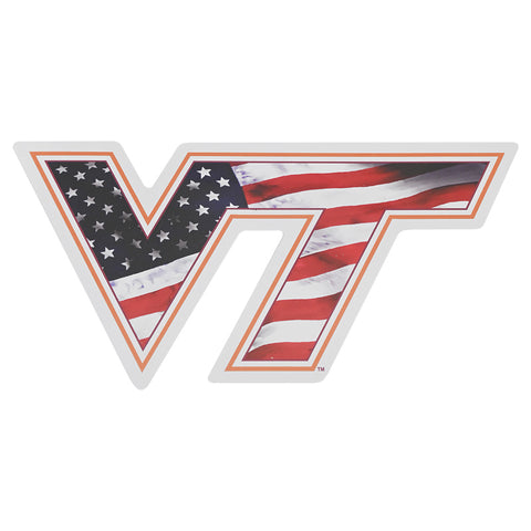 Virginia Tech Logo Flag Fill Magnet:  8"