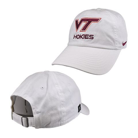 Virginia Tech Logo Hokies Authentics Club Hat: White by Nike