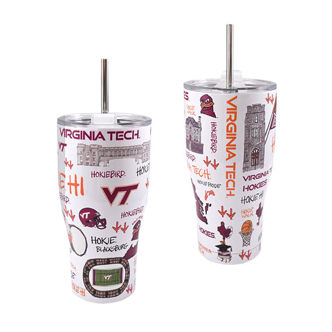 Virginia Tech Marks Tumbler with Straw 30 oz.