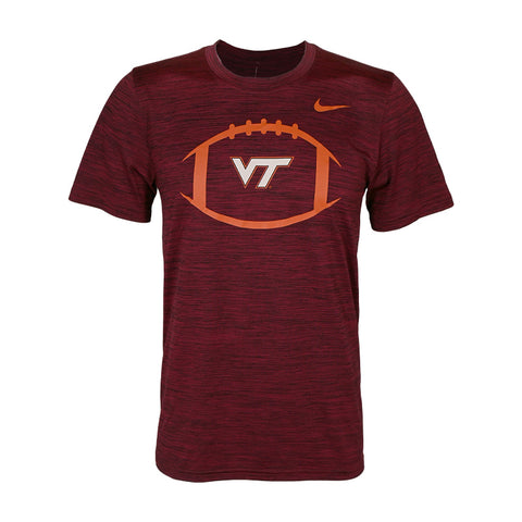 Virginia Tech Men's 2026 Dri-FIT Velocity Football Icon T-Shirt: Maroon by Nike