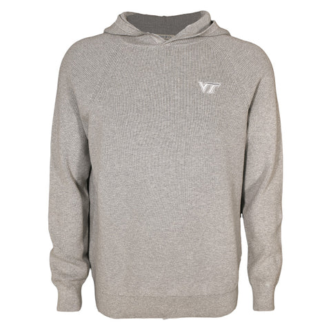 Virginia Tech Men's Double Knit Cotton Hooded Long-Sleeved Top: Gray by Collars and Co.