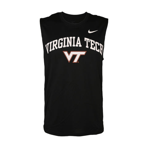 Virginia Tech Men's Dri-FIT Legend Arch Sleeveless Shirt: Black by Nike