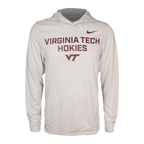 Virginia Tech Men's Dri-FIT Lightweight Hooded Long-Sleeve Top: Photon Dust by Nike
