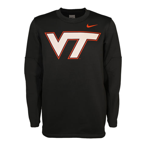 Virginia Tech Men's Dri-FIT Midweight Coaches Long-Sleeved Pullover: Charcoal by Nike
