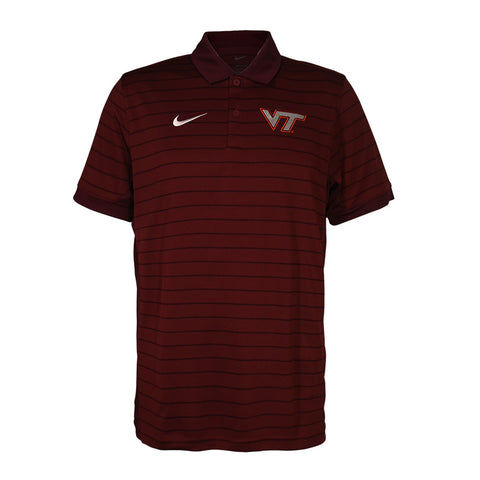 Virginia Tech Men's Dri-FIT Victory Stripe Polo: Maroon by Nike
