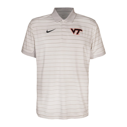 Virginia Tech Men's Dri-FIT Victory Stripe Polo: White by Nike