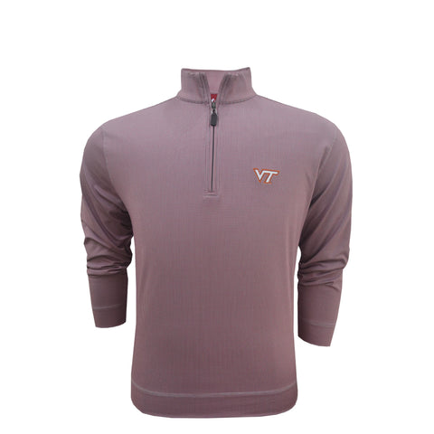 Virginia Tech Men's Midweight Houndstooth Quarter-Zip Pullover by Horn Legend