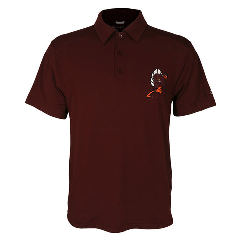 Virginia Tech Men's Soft Touch Football HokieBird Polo: Maroon by Champion