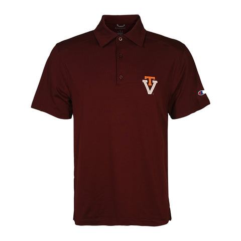 Virginia Tech Men's Soft Touch Vault Logo Polo: Maroon by Champion