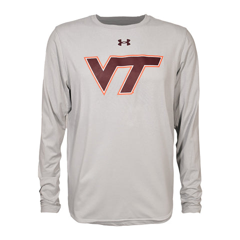 Virginia Tech Men's Tech Stretch Long-Sleeved T-Shirt: Mod Gray by Under Armour