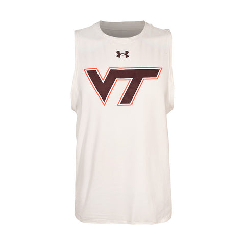 Virginia Tech Men's Tech Stretch Sleeveless Tee: White by Under Armour