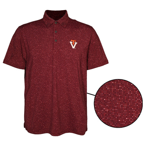 Virginia Tech Men's Vault Logo Palm Dunes Polo: Maroon Berry by Tommy Bahama