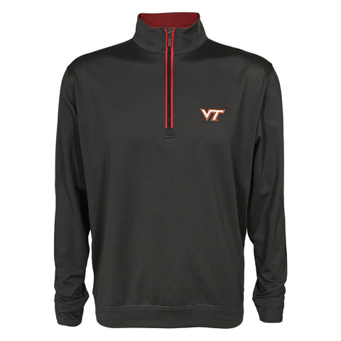 Virginia Tech Midweight Solid Quarter-Zip: Charcoal by Horn Legend