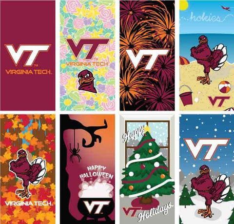 Virginia Tech Mini Seasonal Garden Flag Bundle with Holder